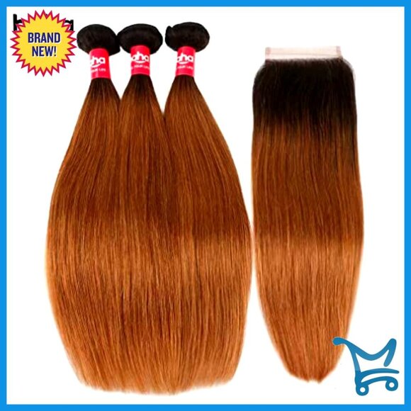 Brazilian Straight Human Hair Weave 3 Bundles with Lace Closure 14-26in main image 6